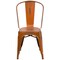 Merrick Lane Banks Indoor/Outdoor Stacking Metal Dining Chair with Single Slat Back and Distressed Powder Coated Finish